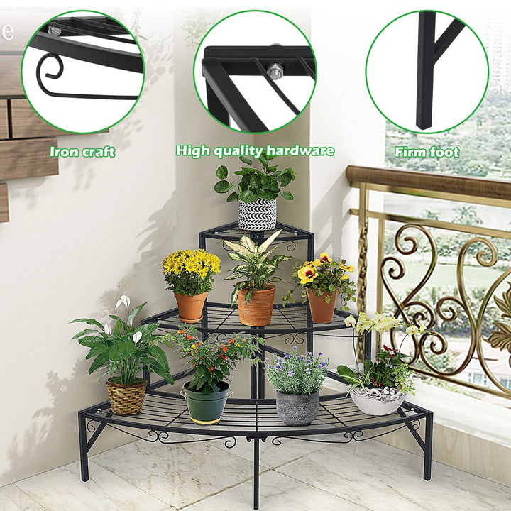 3 Tier Plant Stand Flower Pot Rack Corner Shelf Display Holder For IndoorOutdoor - RAZANSY