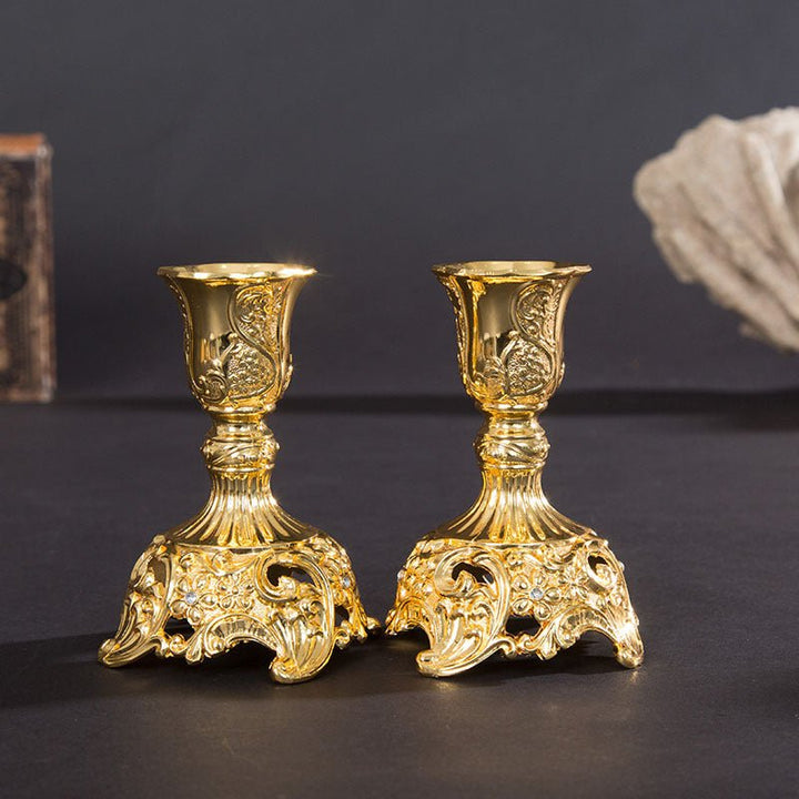 Antique Gold Silver Western Decoration Candlestick - RAZANSY