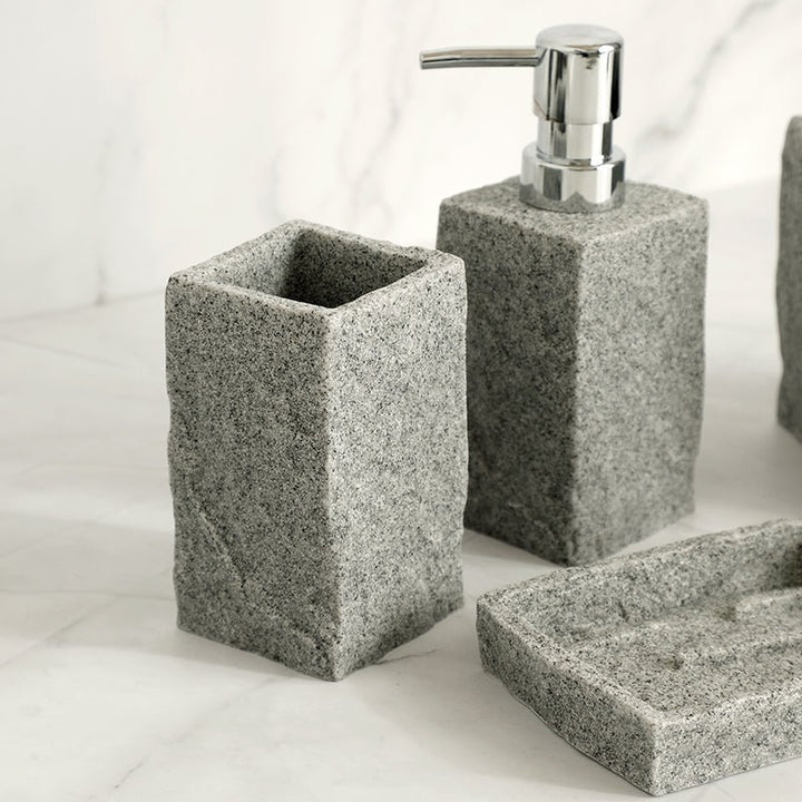 Bathroom Accessories Set Imitati Granite Resin Iiquid Soap D - RAZANSY