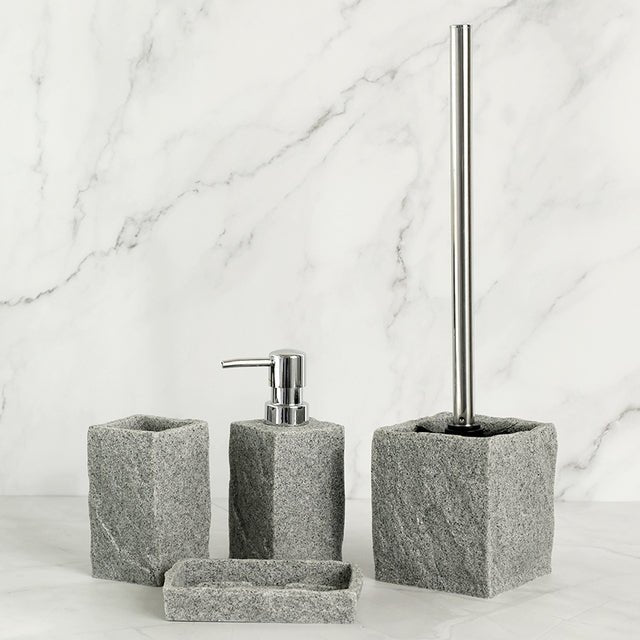 Bathroom Accessories Set Imitati Granite Resin Iiquid Soap D - RAZANSY