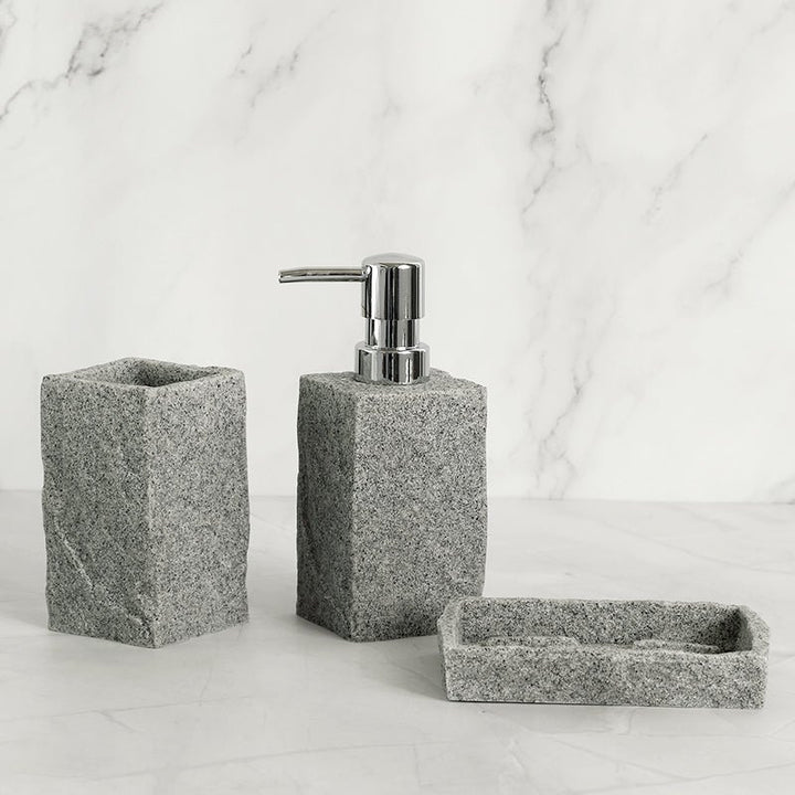 Bathroom Accessories Set Imitati Granite Resin Iiquid Soap D - RAZANSY