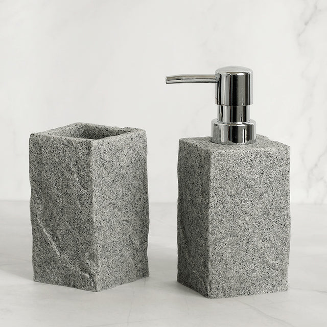 Bathroom Accessories Set Imitati Granite Resin Iiquid Soap D - RAZANSY