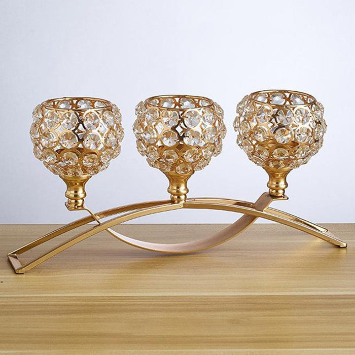 Crystal Candle Holder Wrought Iron - RAZANSY