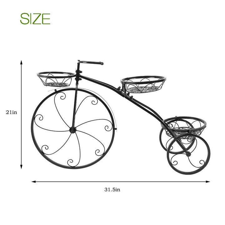 Dreirad Plant Stand Blumentopf Warenkorb Halter Ideal Für Home Garten Und Terrasse - RAZANSY