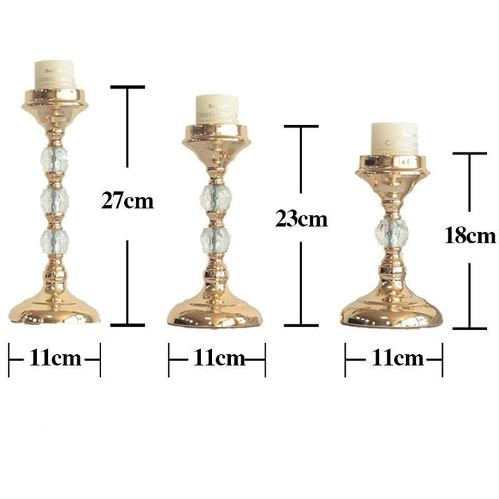 European Gold Crystal Electroplating Candle Holder Ornaments - RAZANSY