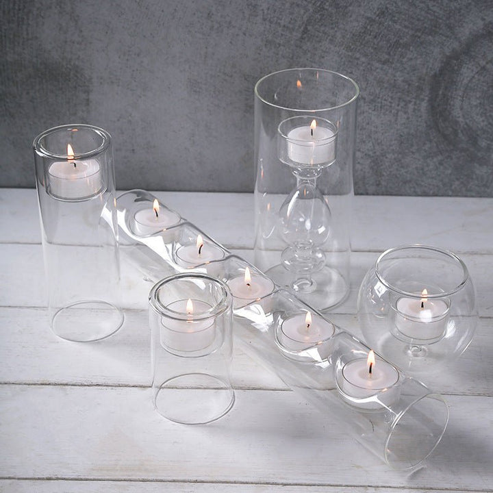 European Style Romantic Candlelight Dinner With Glass Candle Holder - RAZANSY