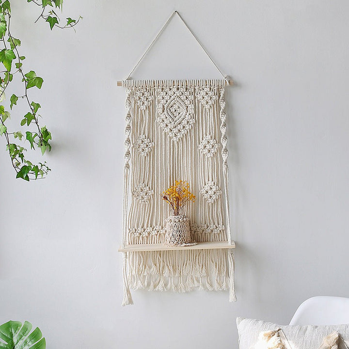 Tassel Leaf Woven Tapestry Rack Decoration Storage - RAZANSY