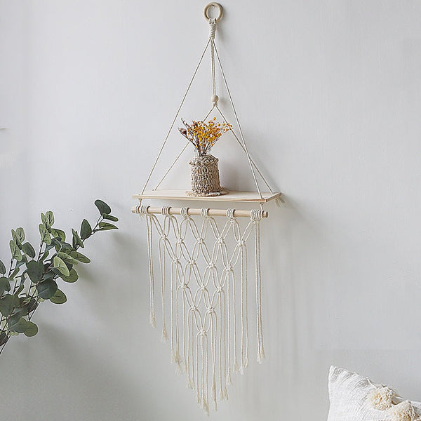 Tassel Leaf Woven Tapestry Rack Decoration Storage - RAZANSY