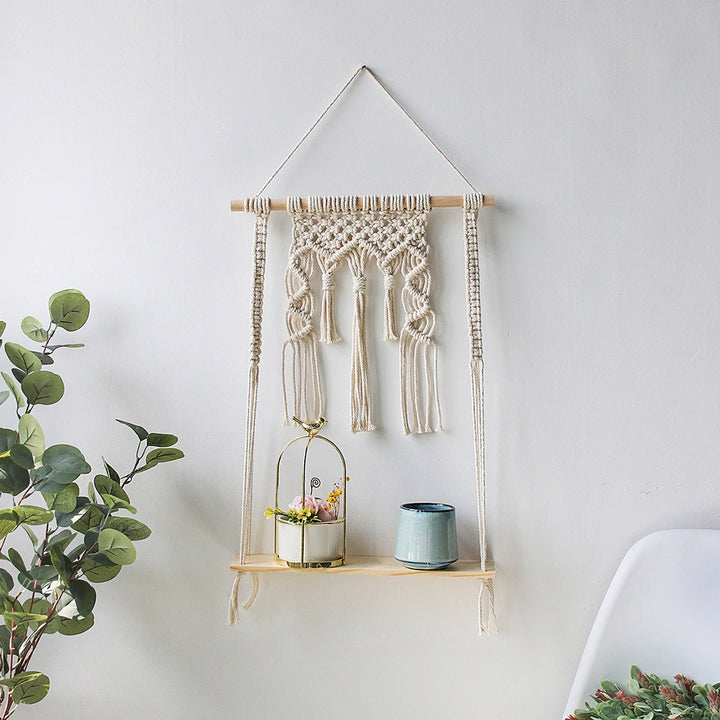 Tassel Leaf Woven Tapestry Rack Decoration Storage - RAZANSY